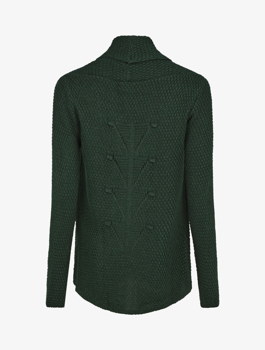 Gilet mi-long uni - Vert sapin - 2