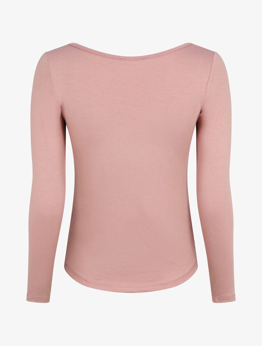 Top basique ajusté manches longues - Rose poudré - 2
