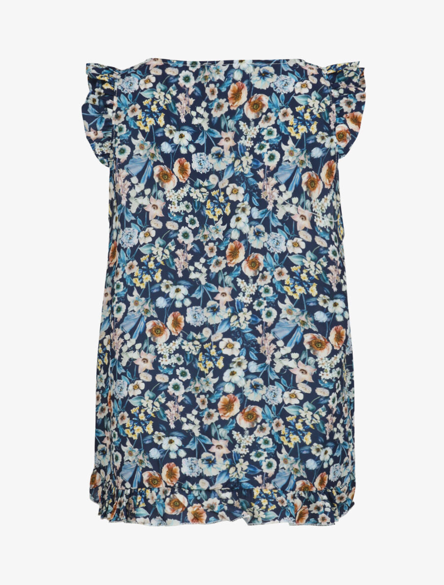 Blouse imprimé fleurs des champs - Bleu - 2