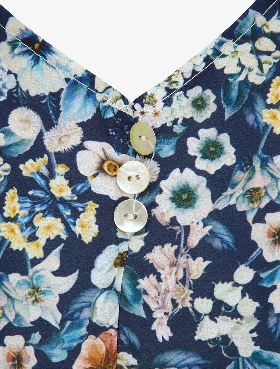 Blouse imprimé fleurs des champs - Bleu - 3