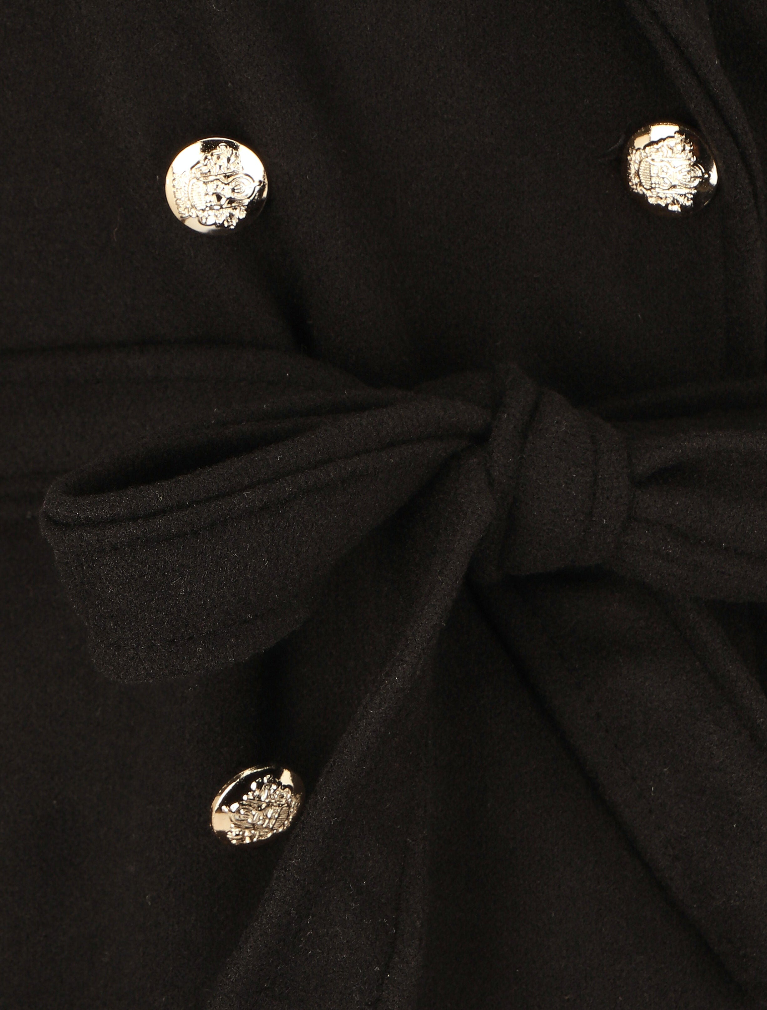 Manteau long à boutons décoratifs au dos - Noir - 3