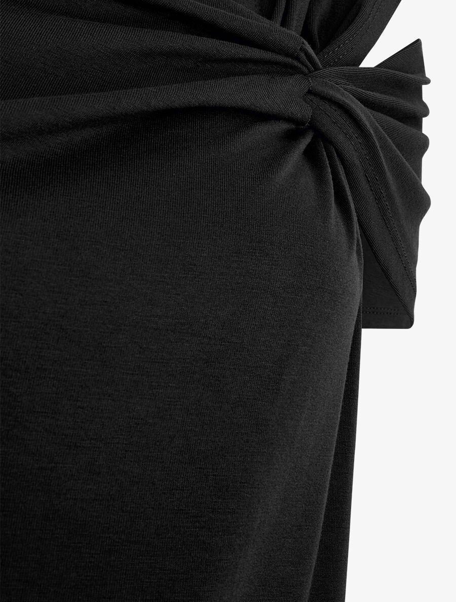 T-shirt à épaule drapée - Noir - 3