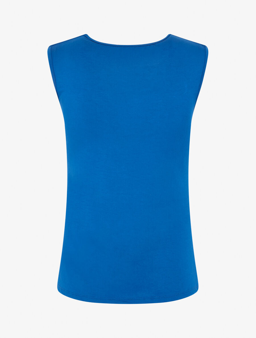 Top bénitier à décolleté dentelle - Bleu roi - 2