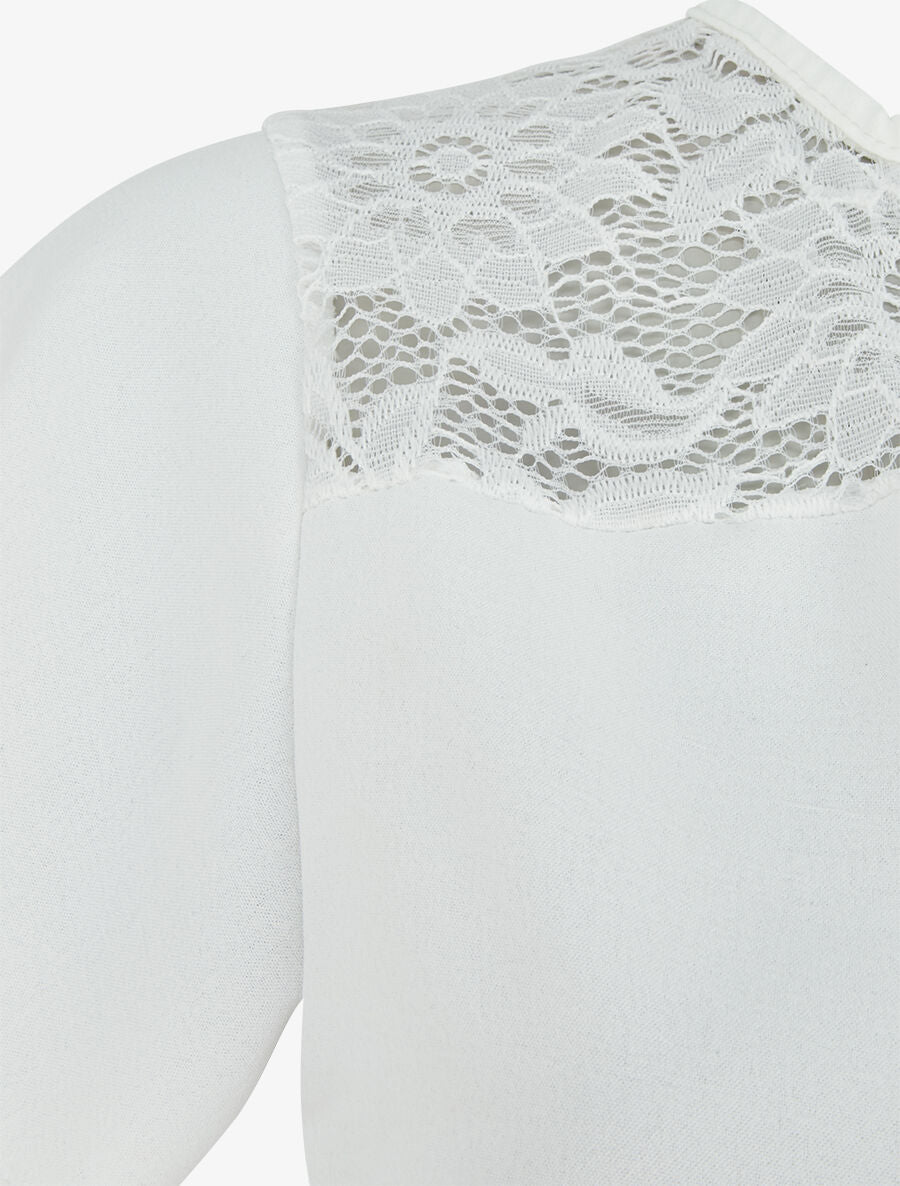 Top fluide en dentelle - Blanc - 3