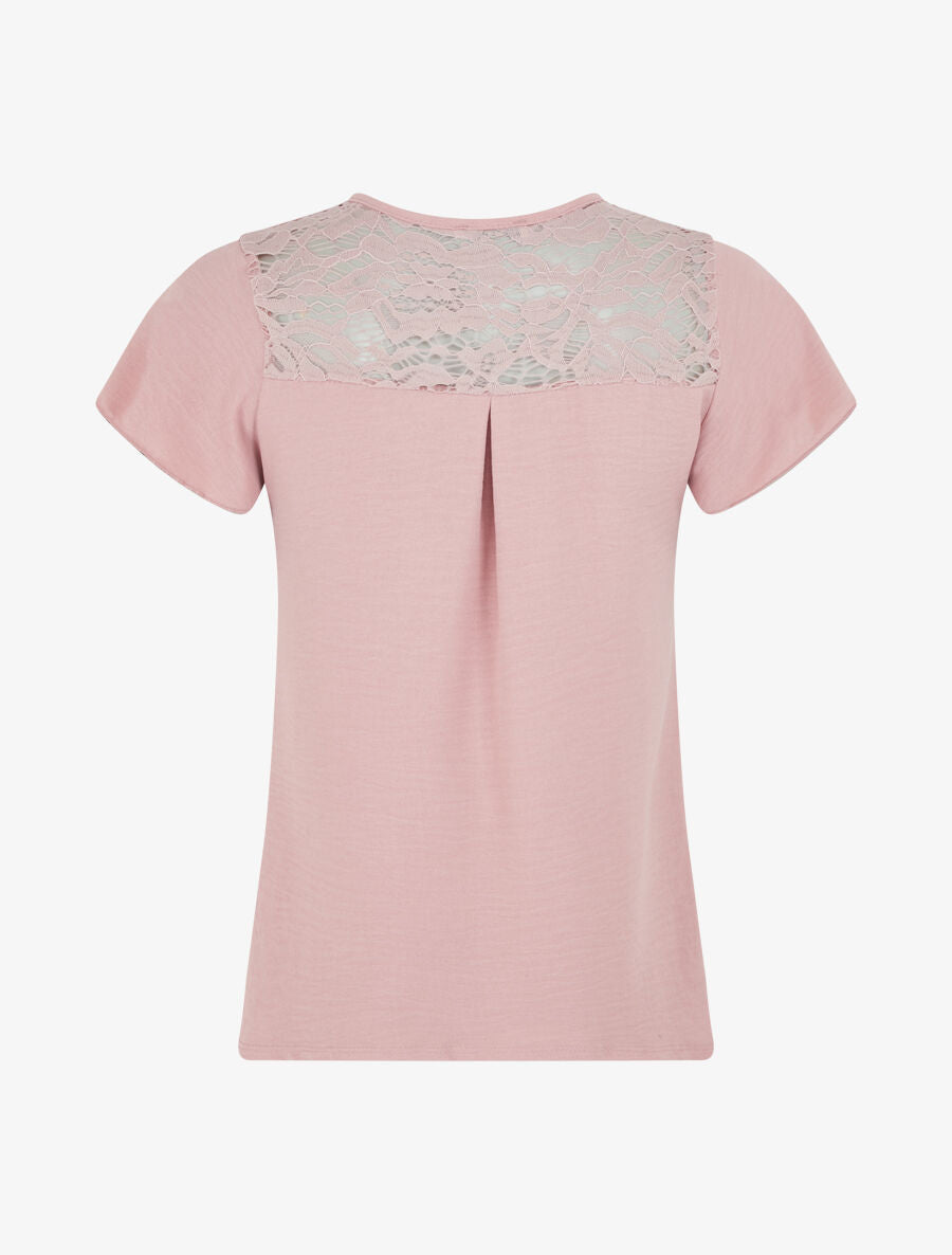 Top fluide en dentelle - Vieux rose - 2
