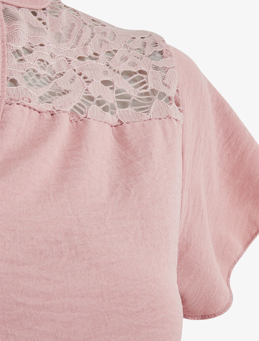 Top fluide en dentelle - Vieux rose - 3