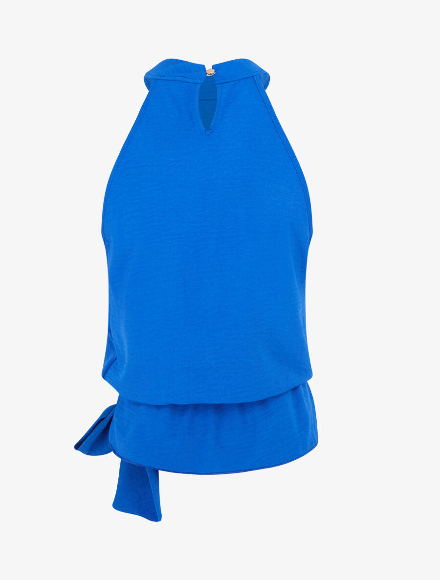 Top ample sans manches uni - Bleu électrique - 2