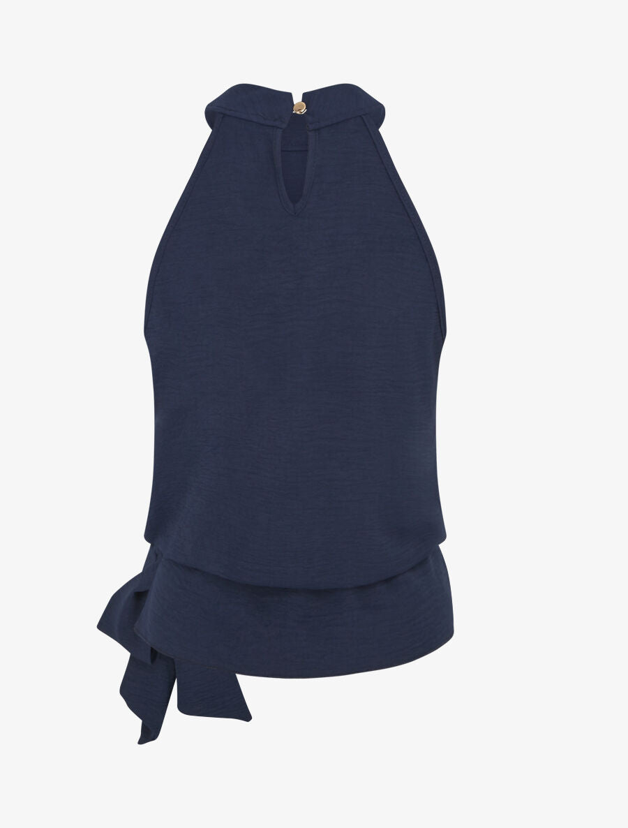 Top ample sans manches uni - Marine - 2
