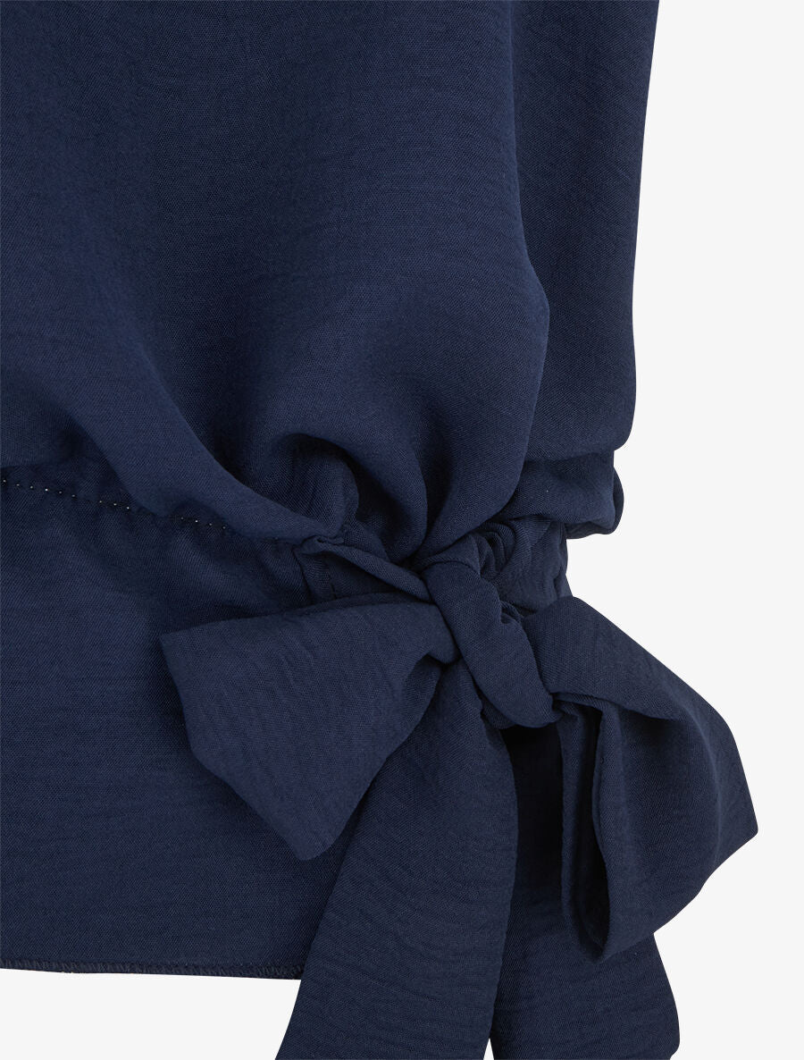 Top ample sans manches uni - Marine - 3