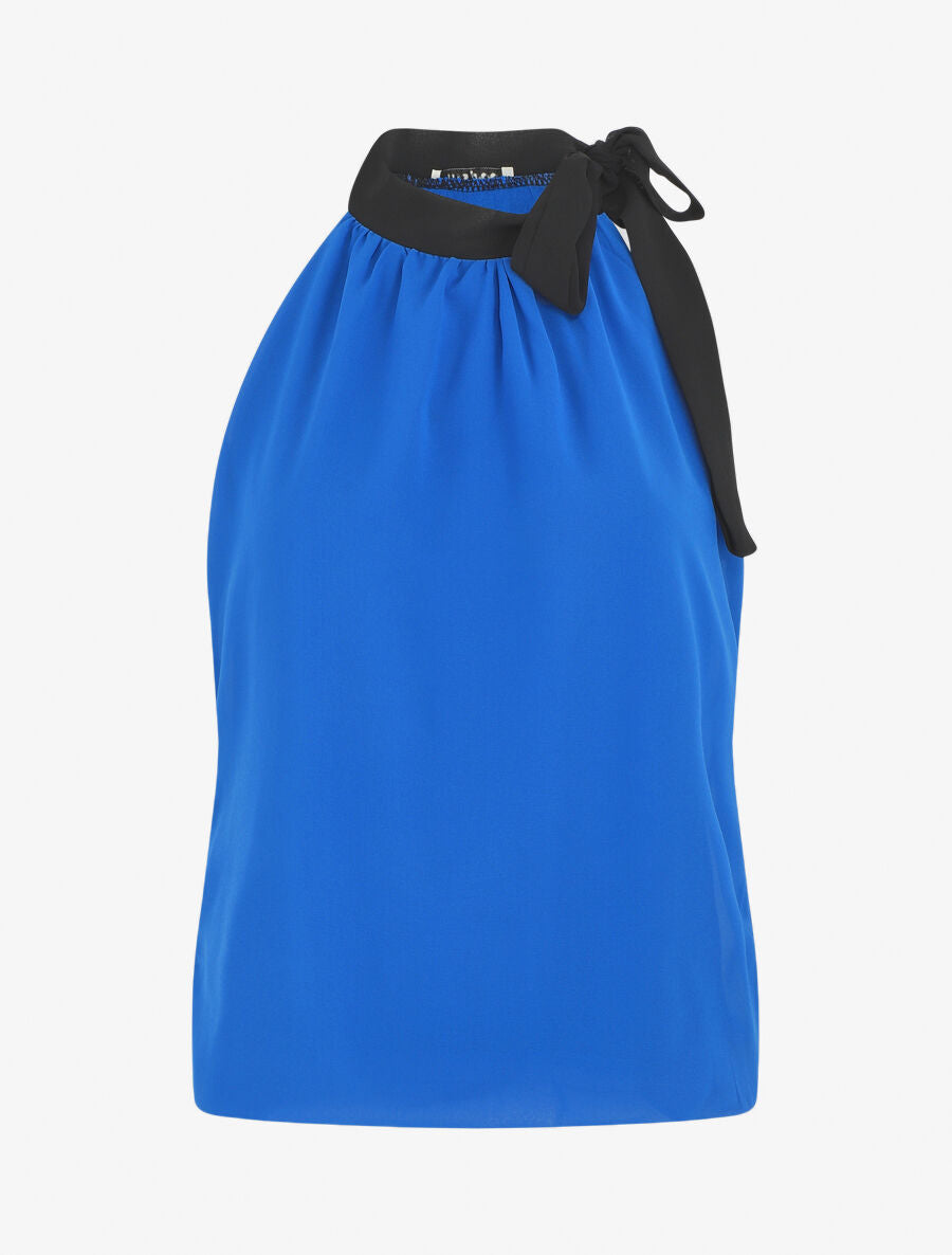 Top en voile sans manches - Bleu roi - 4