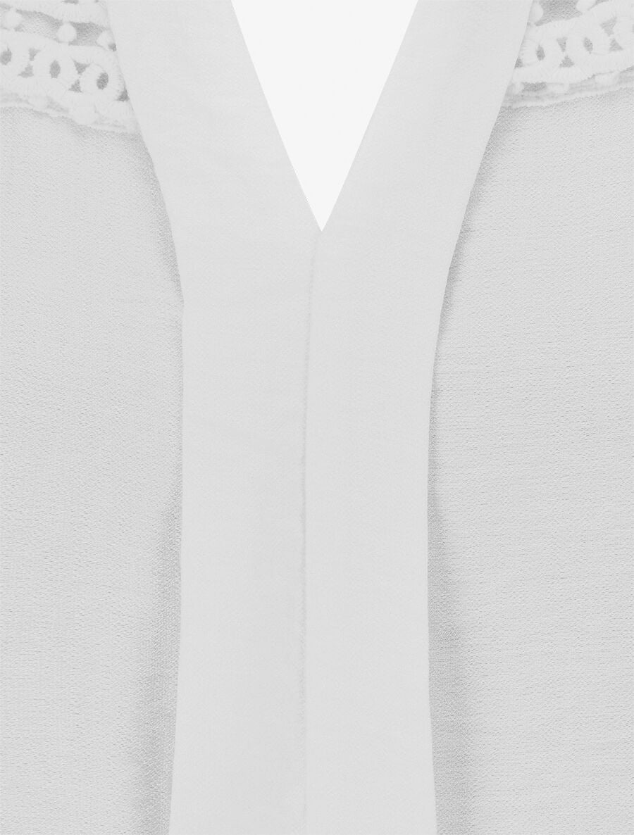 Top élastiqué uni sans manches - Blanc - 3