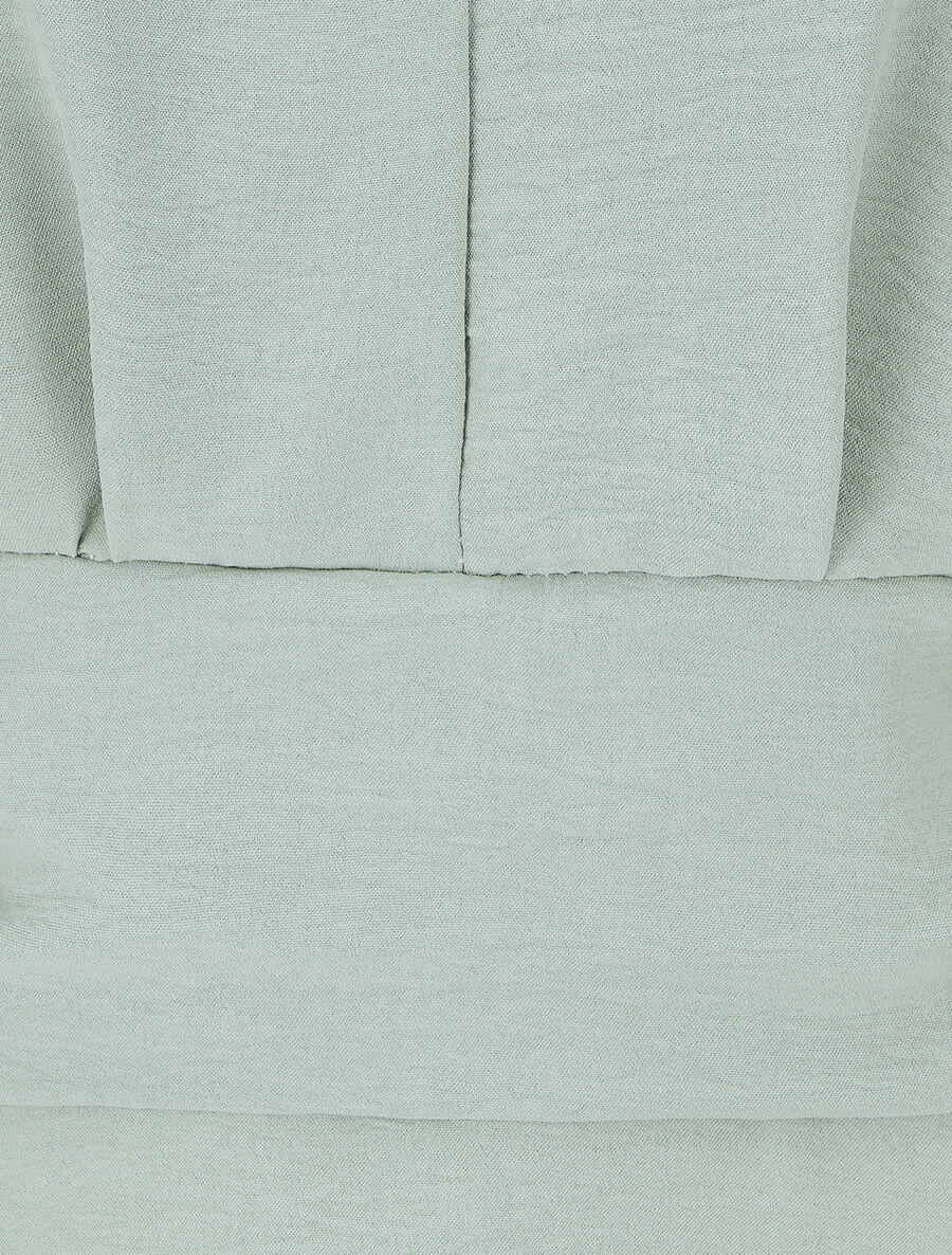 Blouse unie élastiquée à mancherons - Vert d&