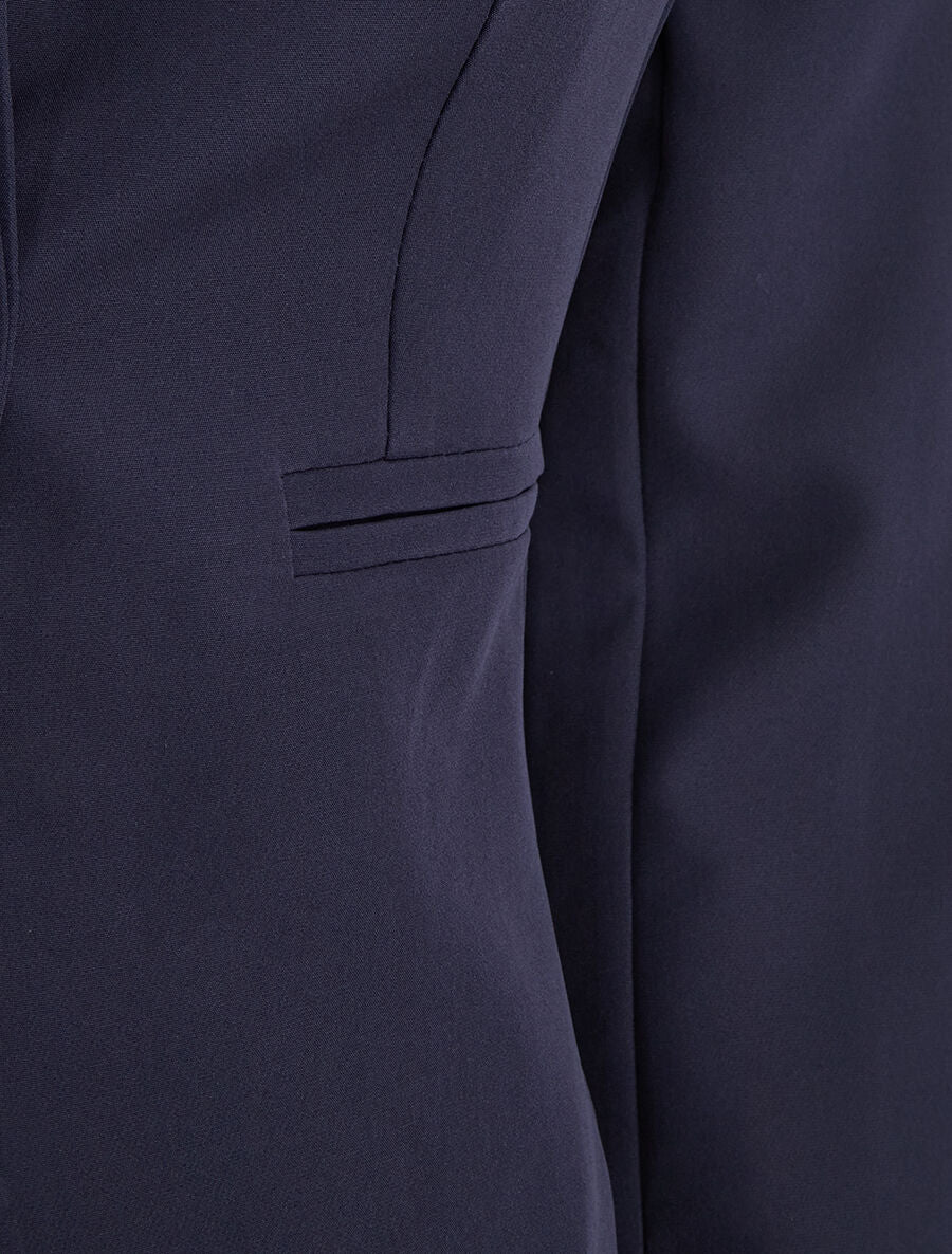 Veste mi-longue à poches décoratives - Marine - 3