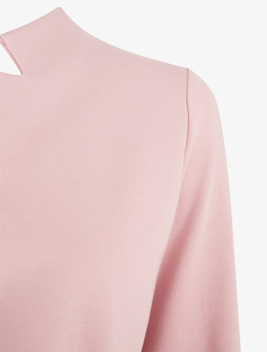 Veste courte ouverte à col cranté - Rose - 3