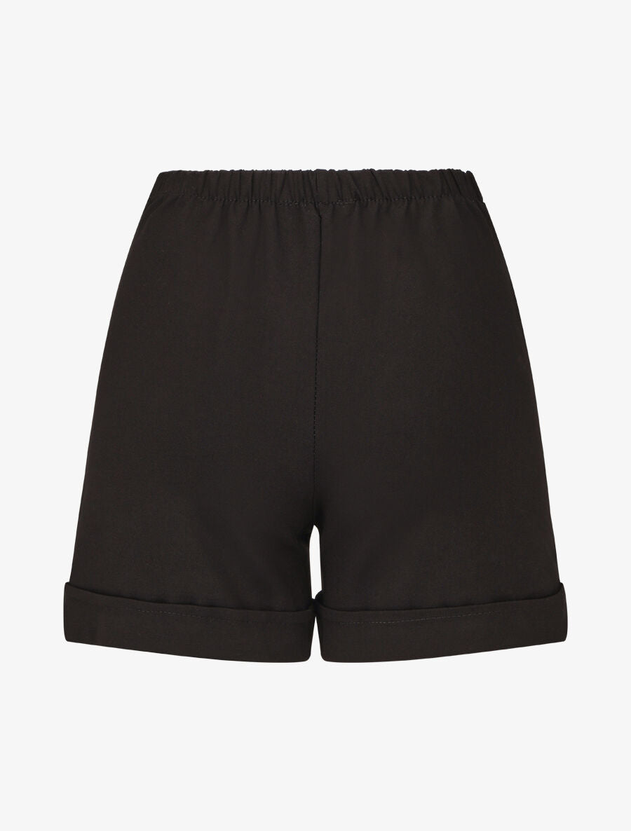 Short uni à boutons décoratifs - Noir - 2