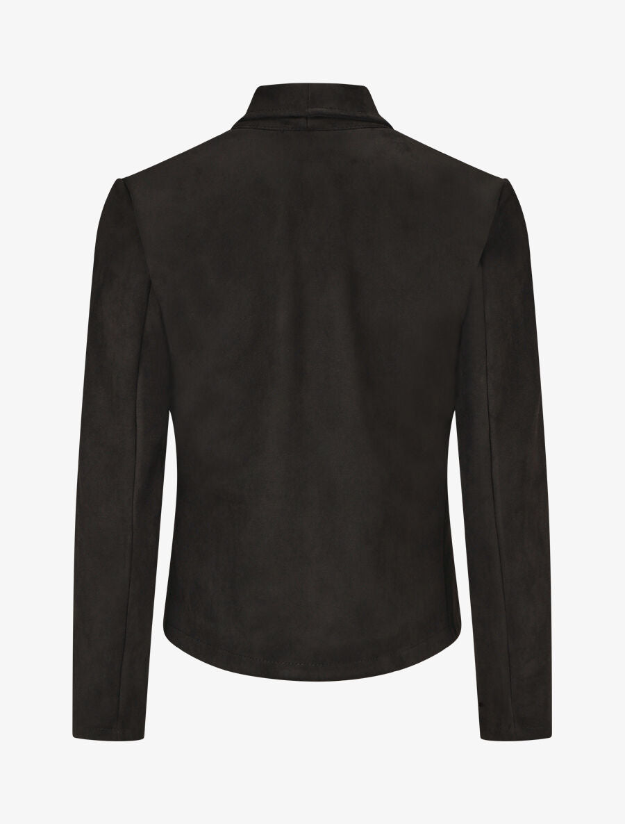 Veste en suédine à pans asymétriques - Noir - 2