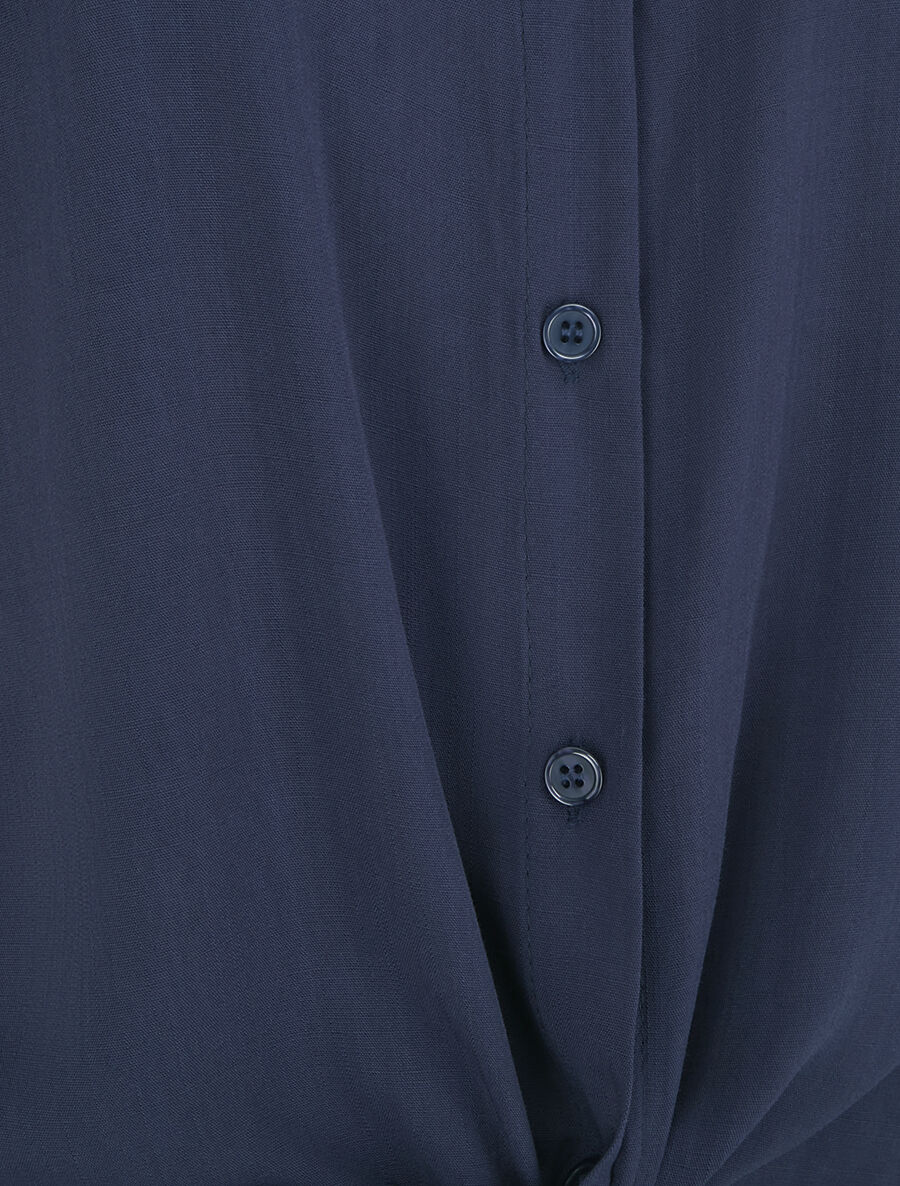 Chemise à nouer et à manches retroussables - Marine - 3