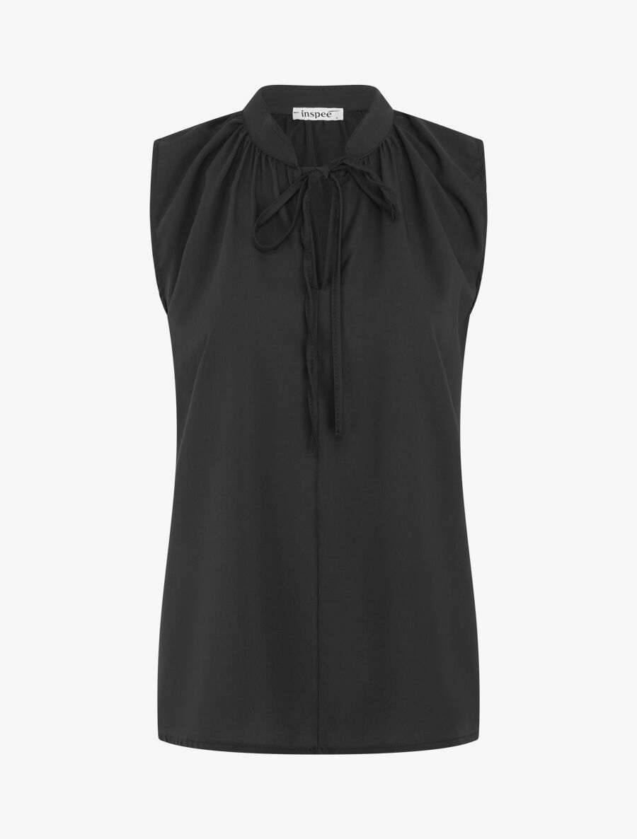 Top sans manches et liens à nouer - Noir - 1