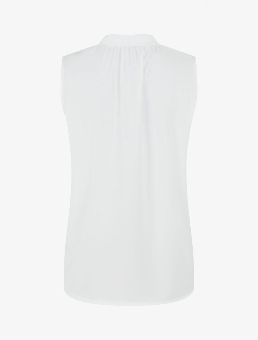 Top sans manches et liens à nouer - Blanc - 2
