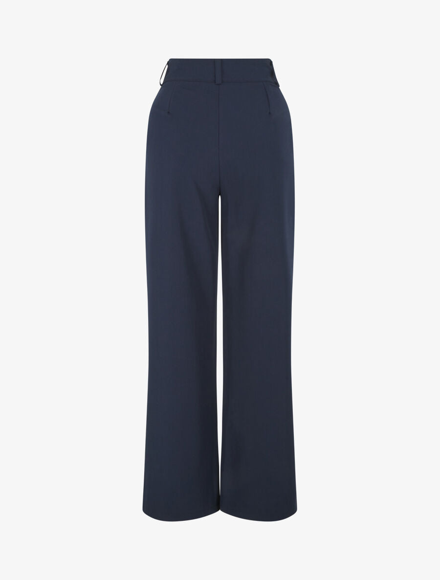 Pantalon ample uni - Marine - 2