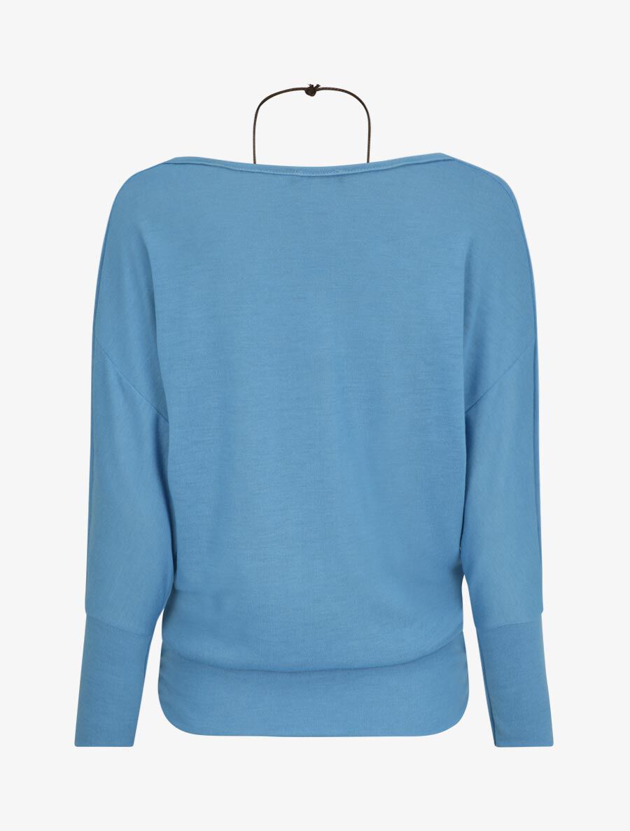 Top coupe boule à encolure bénitier - Bleu layette - 2