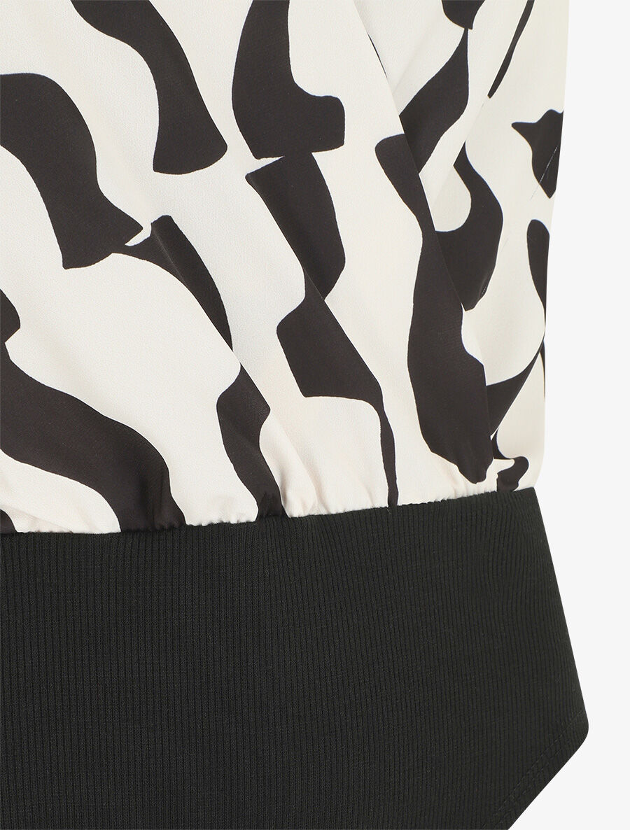 Body manches courtes imprimé graphique - Beige - 3