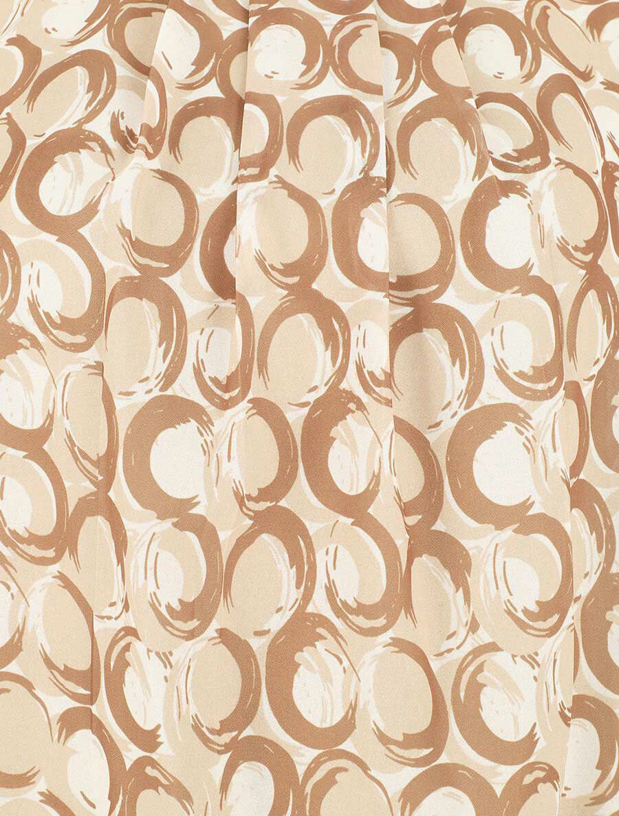 Top droit graphique manches courtes volantées - Beige - 3