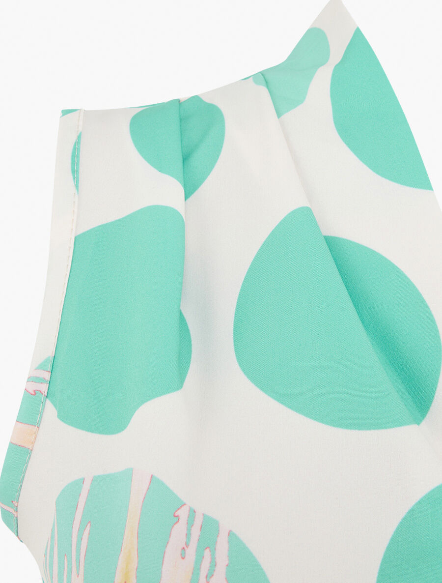 Top sans manches imprimé rond - Vert d&
