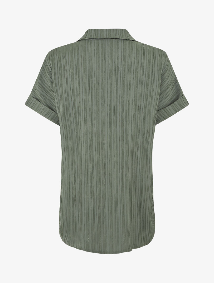 Chemise texturée à manches courtes - Kaki - 2
