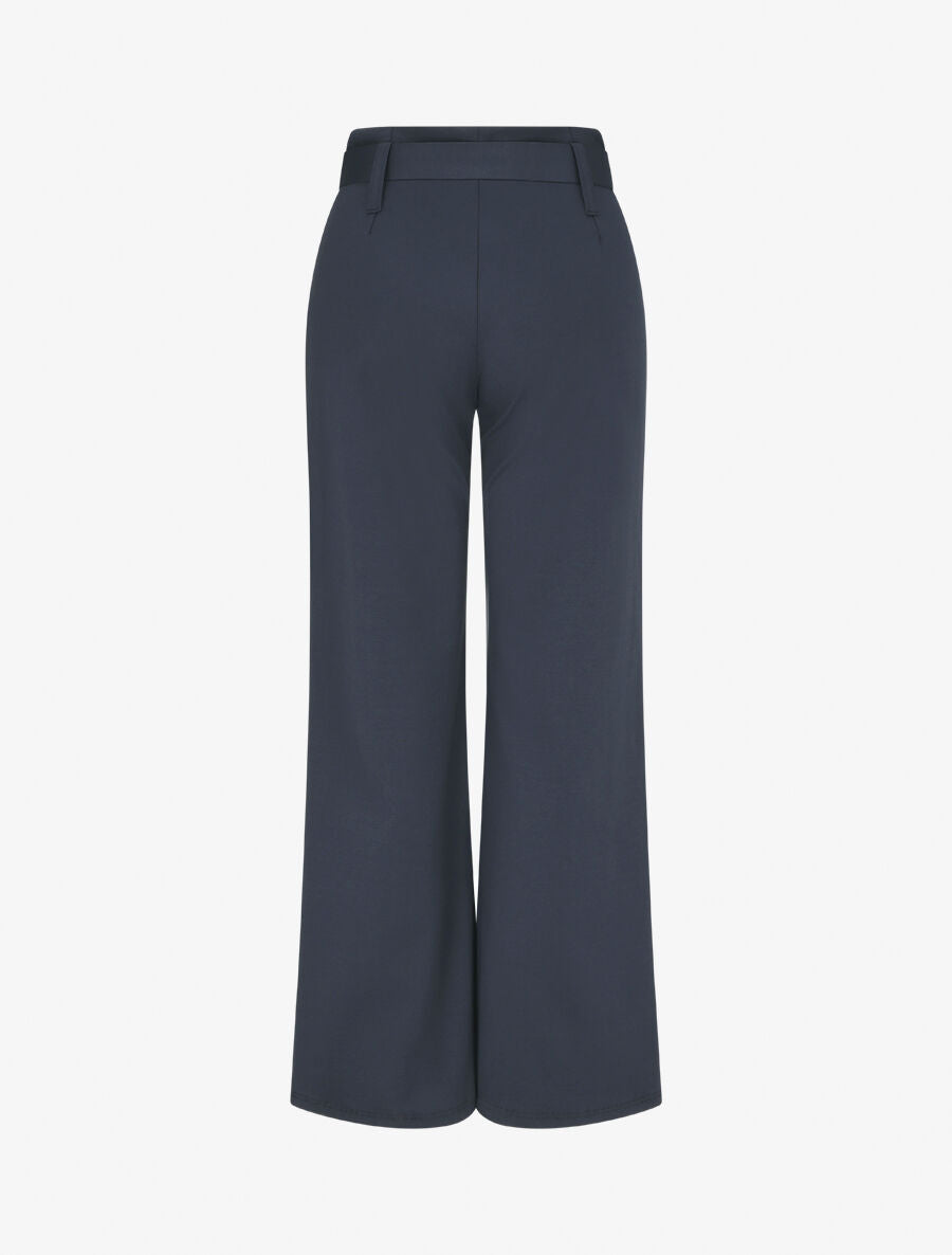 Pantalon uni ceinturé - Marine - 2
