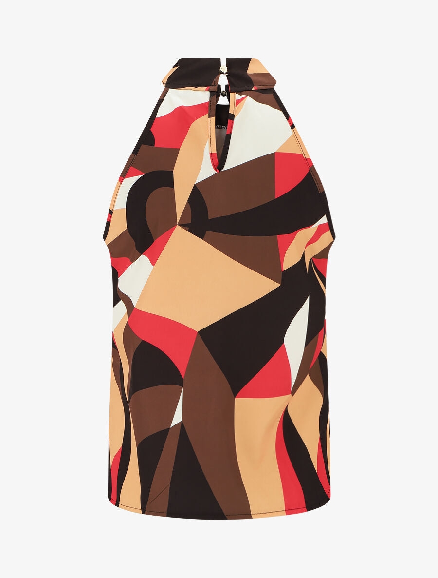 Top sans manches imprimé graphique - Noir - 2