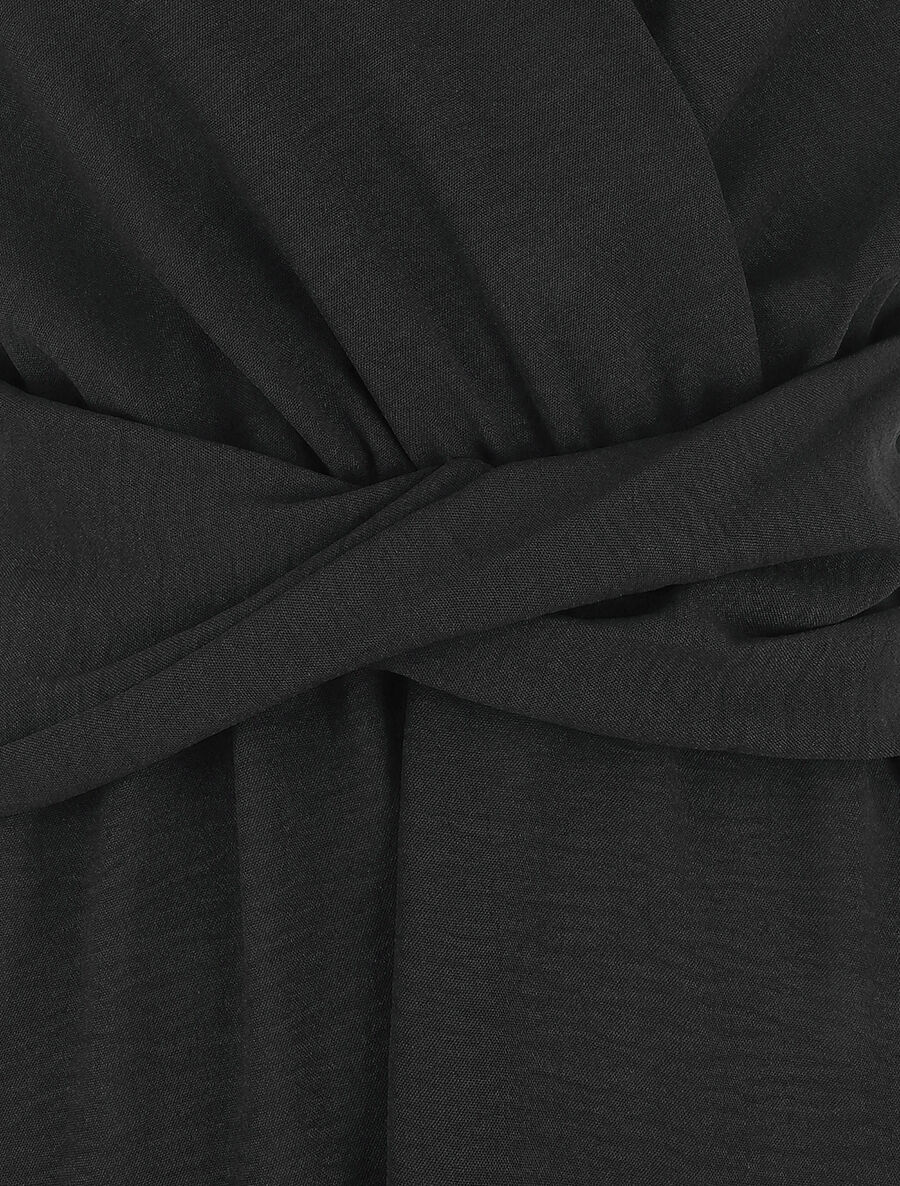 Robe unie élastiquée - Noir - 3