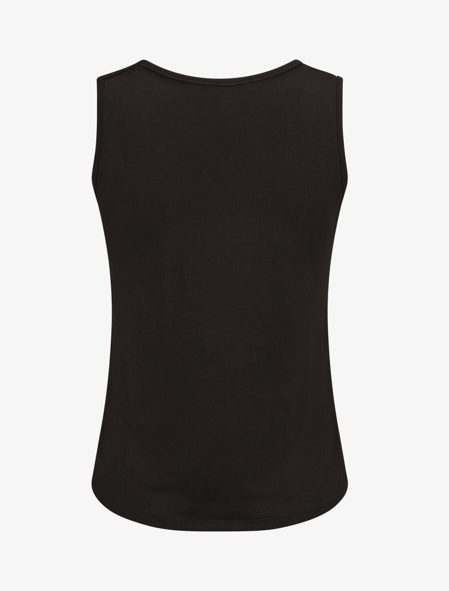 Top droit sans manches bicolore - Noir/beige - 2