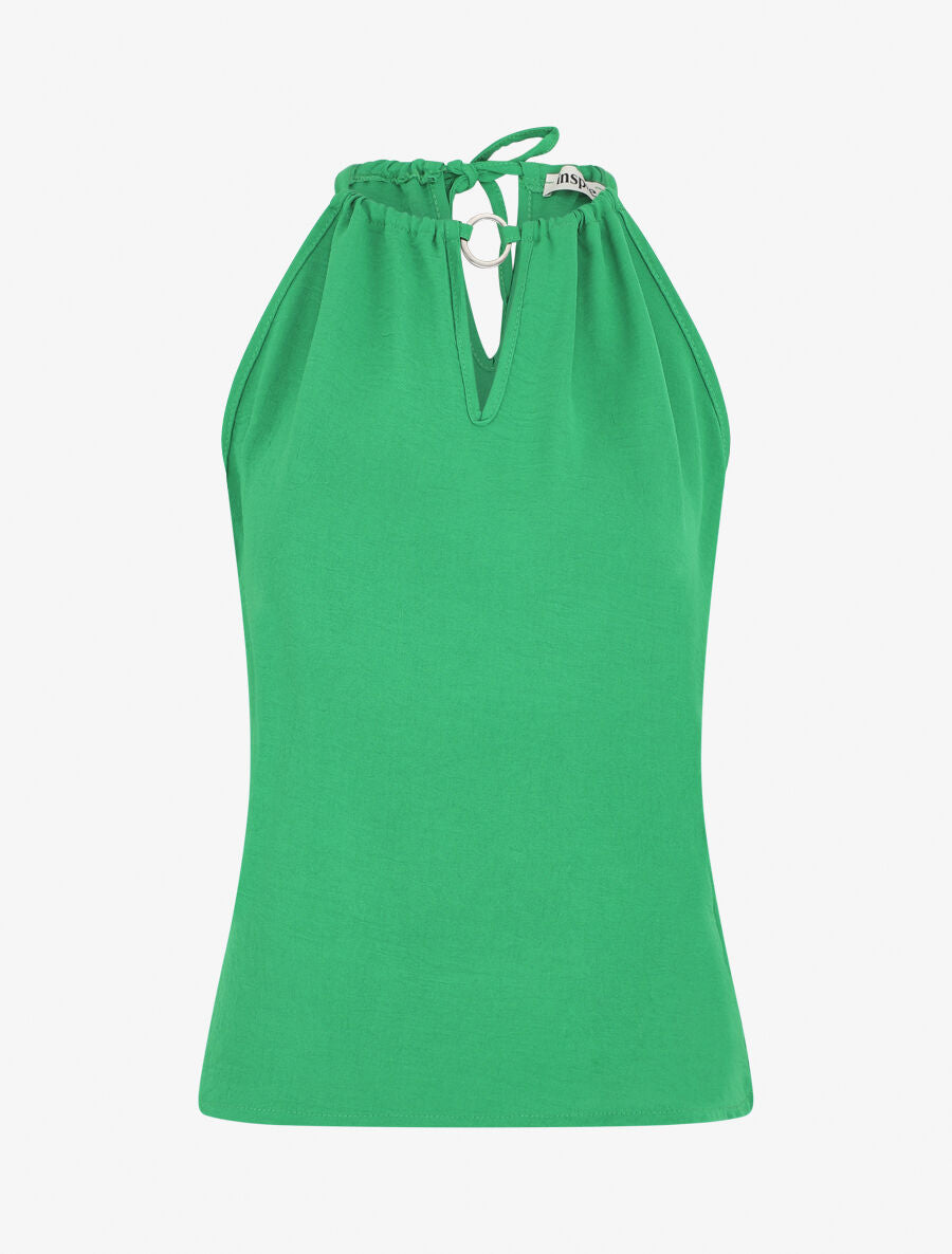 Top droit sans manches col américain - Vert - 1