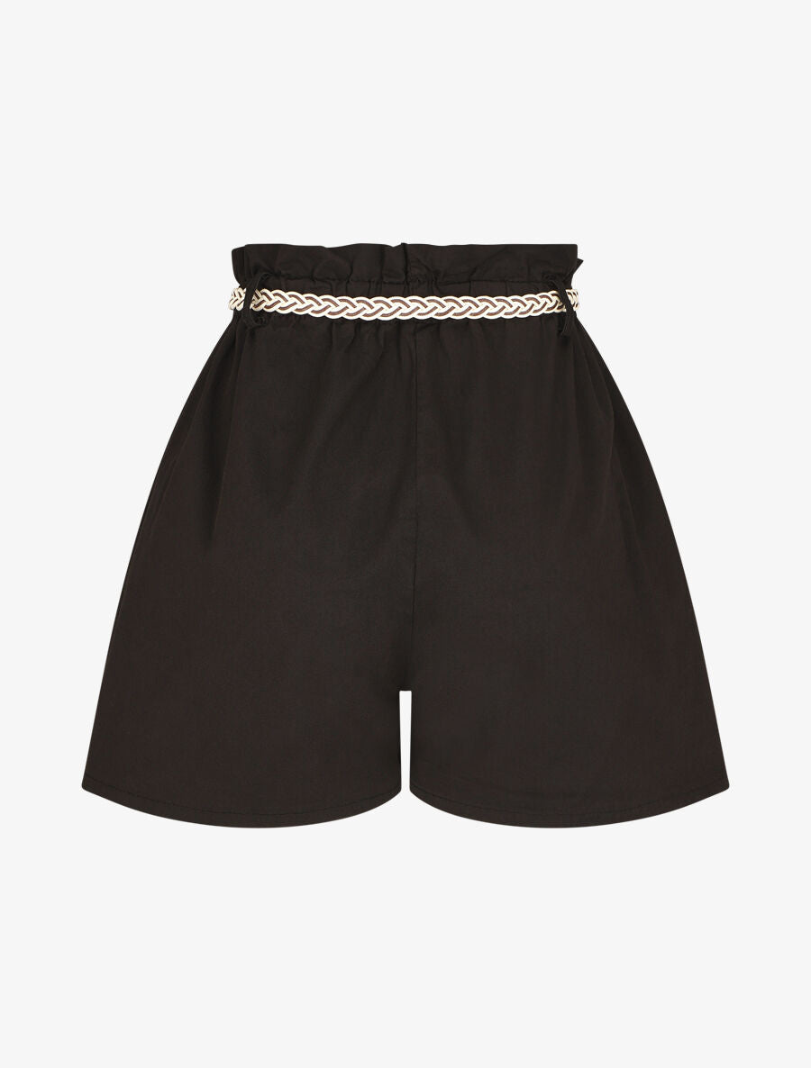 Short ample taille haute élastiquée - Noir - 2