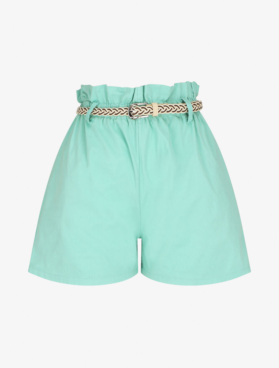 Short ample taille haute élastiquée - Vert d&
