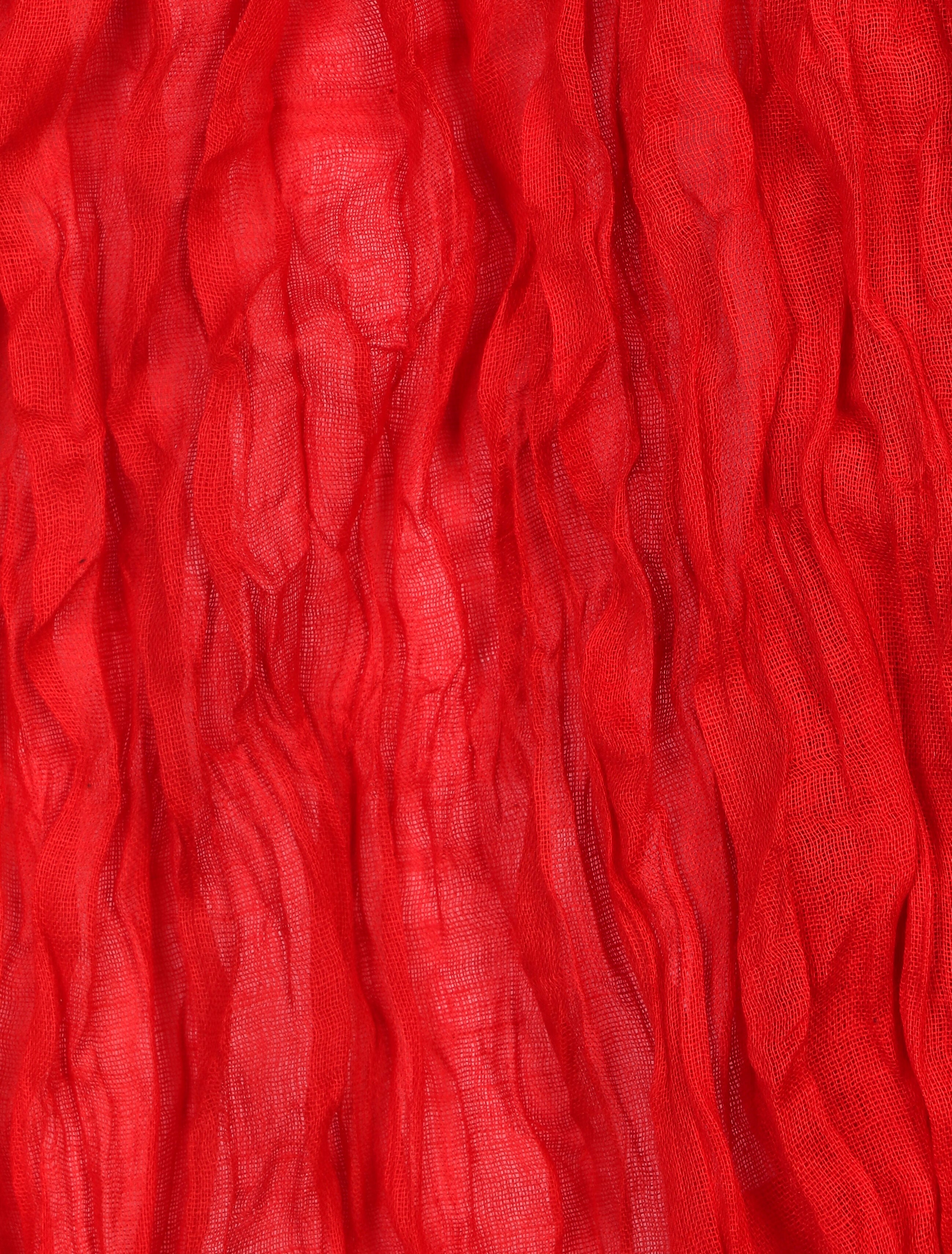 Foulard en coton effet froissé - Rouge - 3