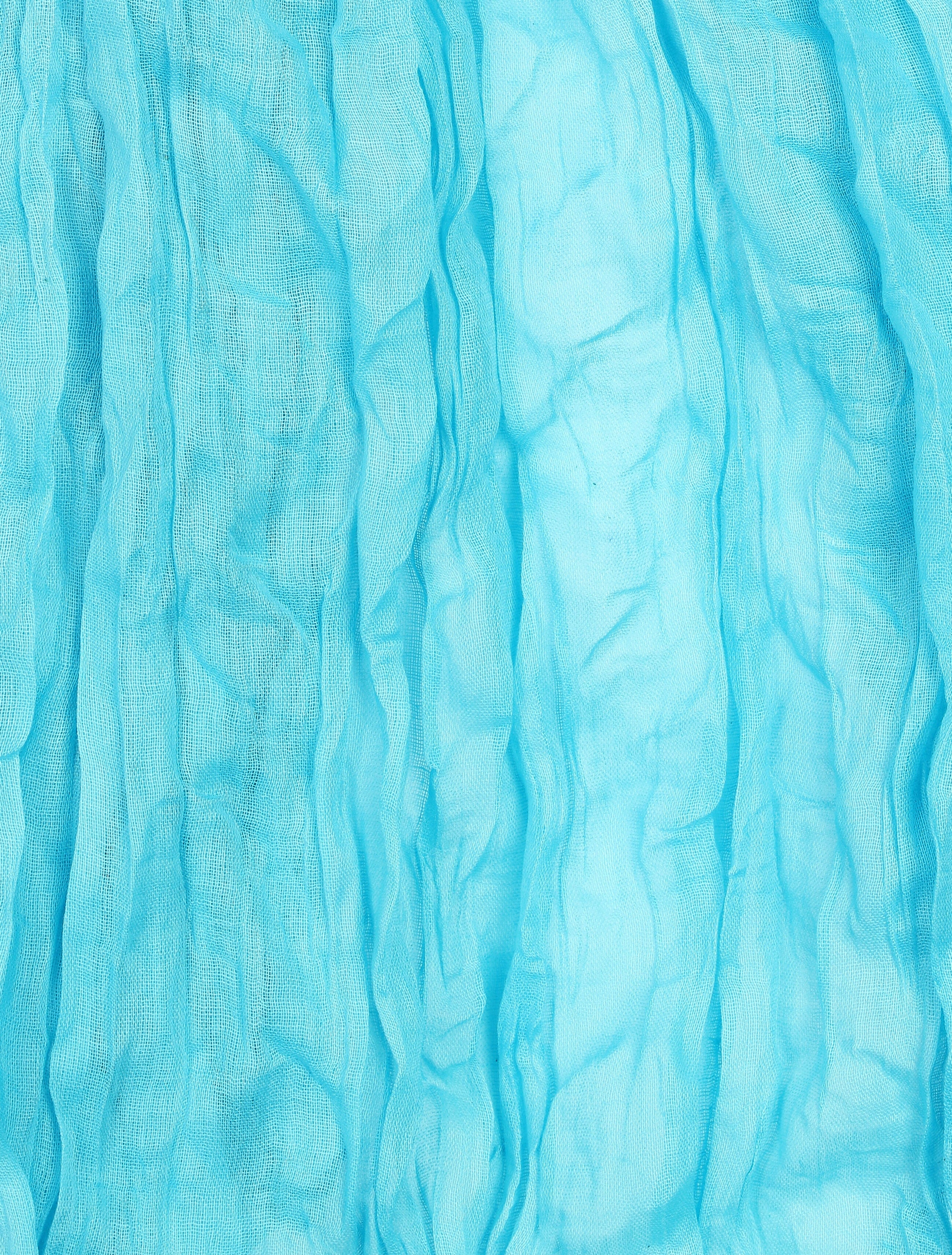 Foulard en coton effet froissé - Turquoise - 3