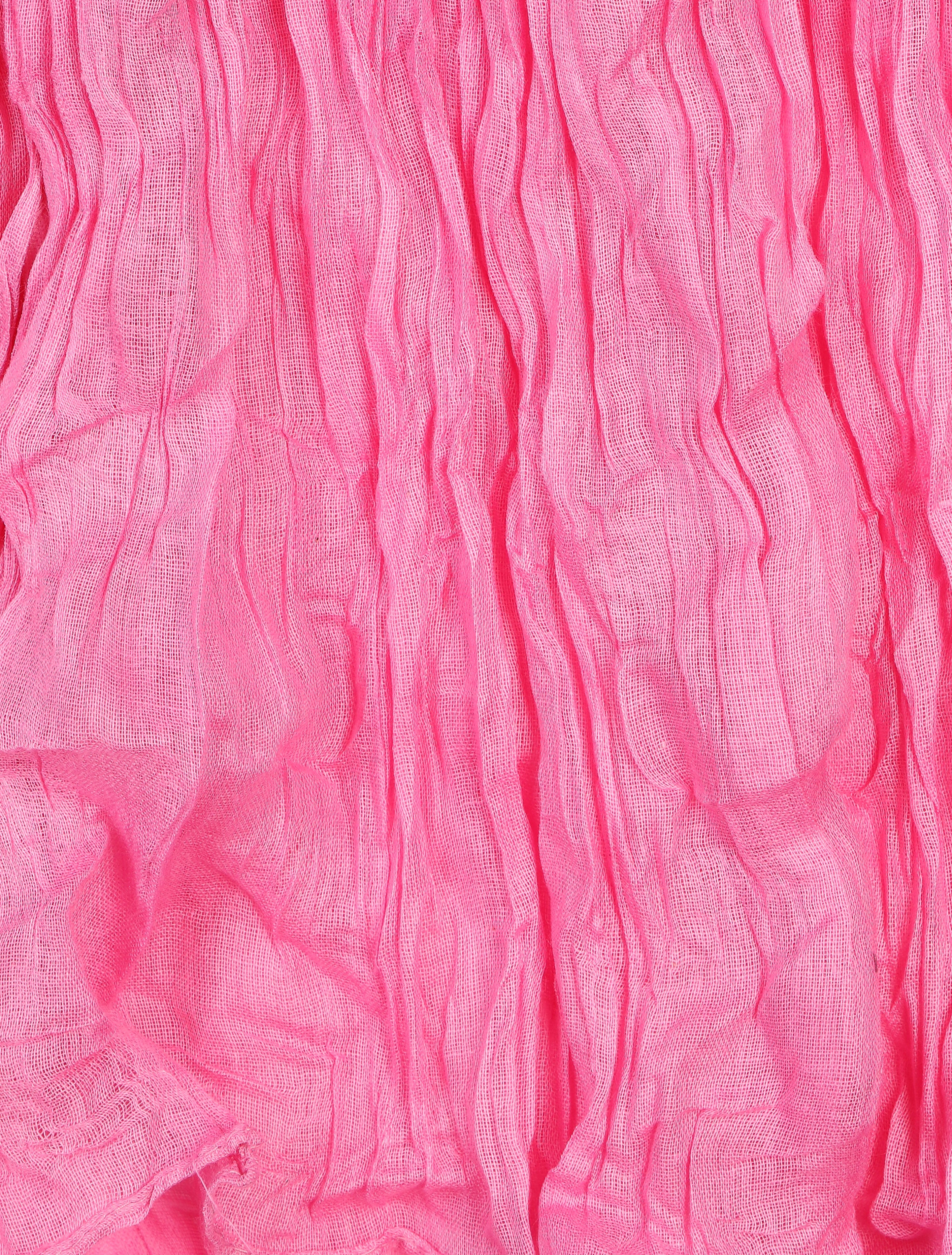 Foulard en coton effet froissé - Rose - 3