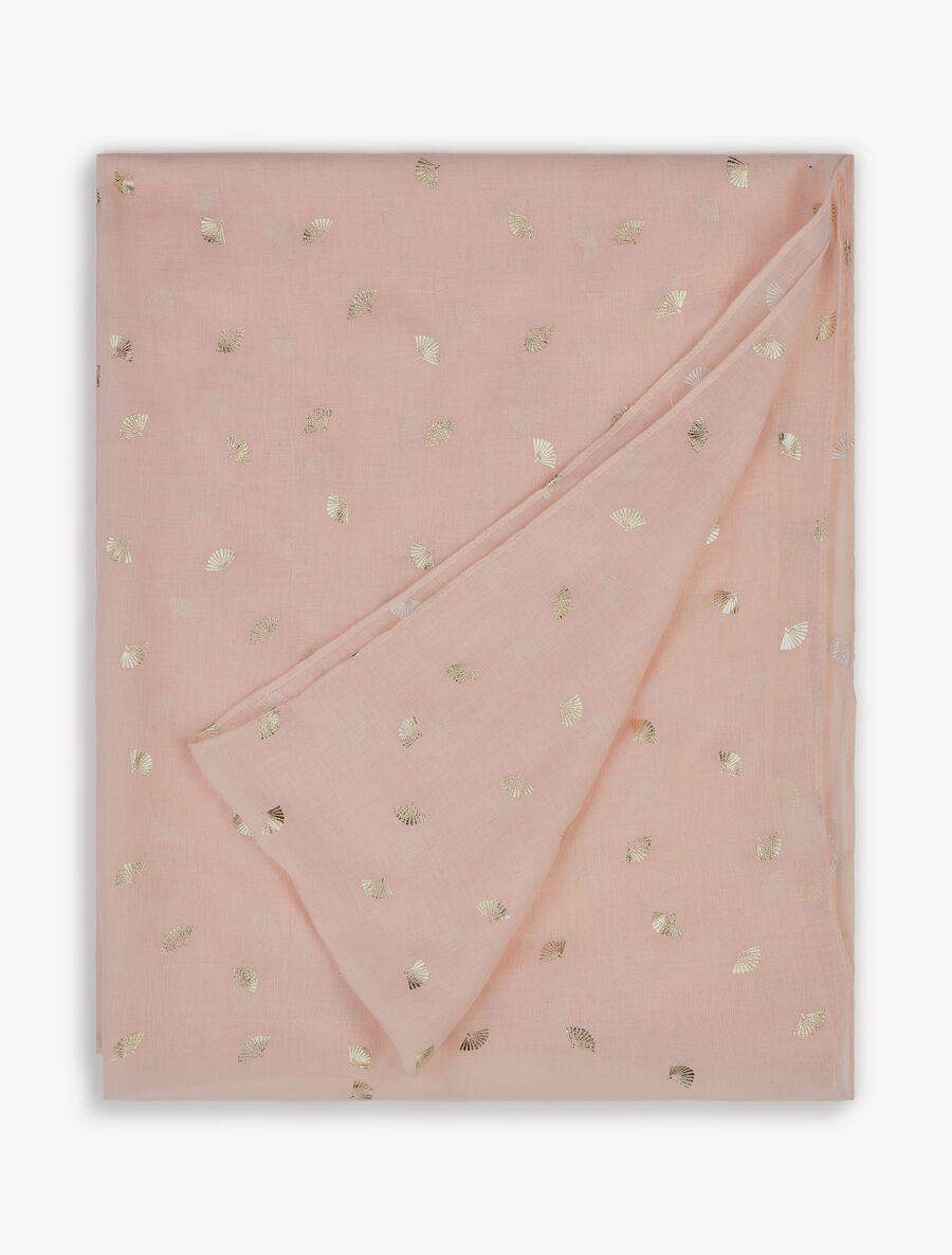 Foulard à motif éventails irisés - Rose pâle - 2