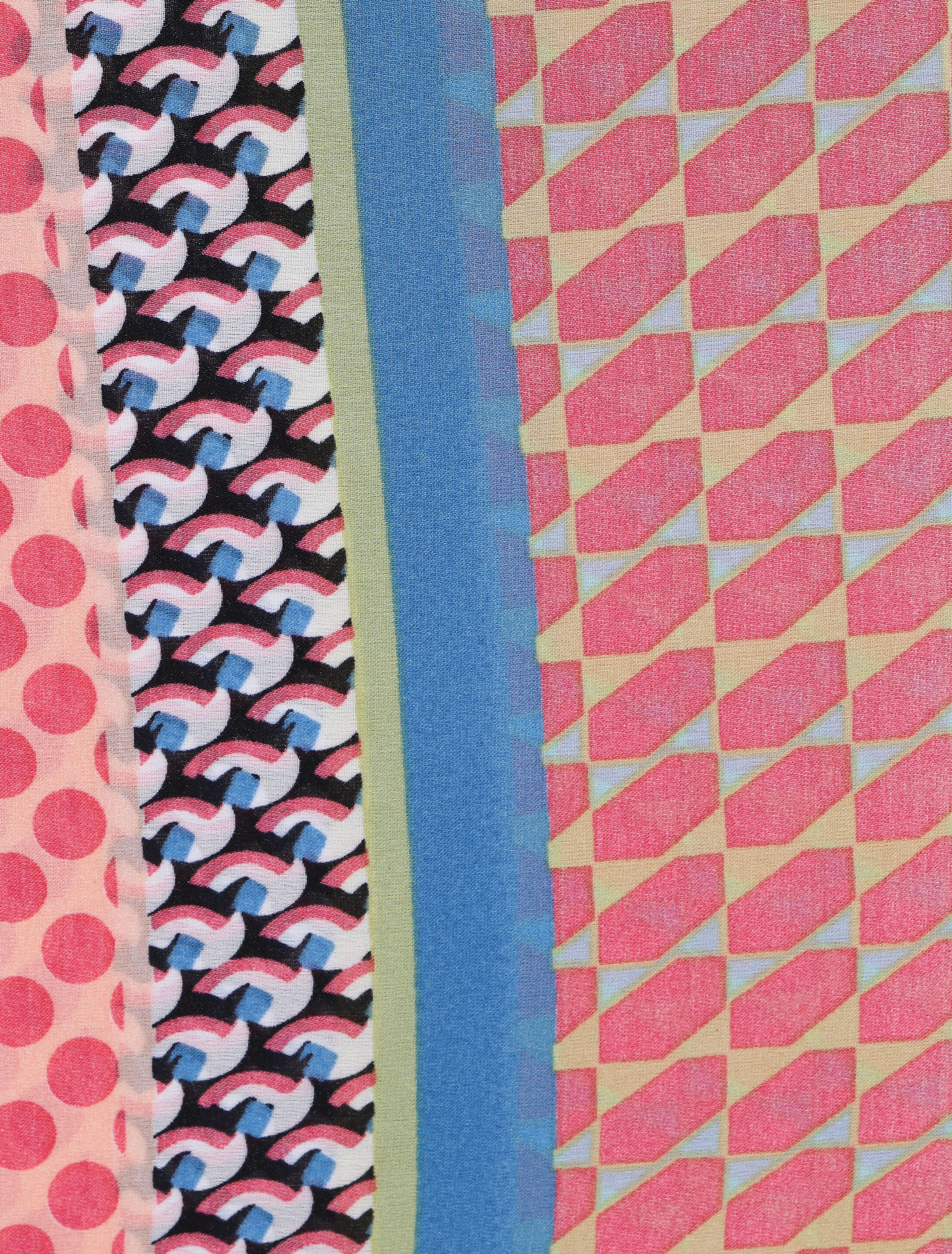 Foulard à pois en soie mélangée - Rose - 3