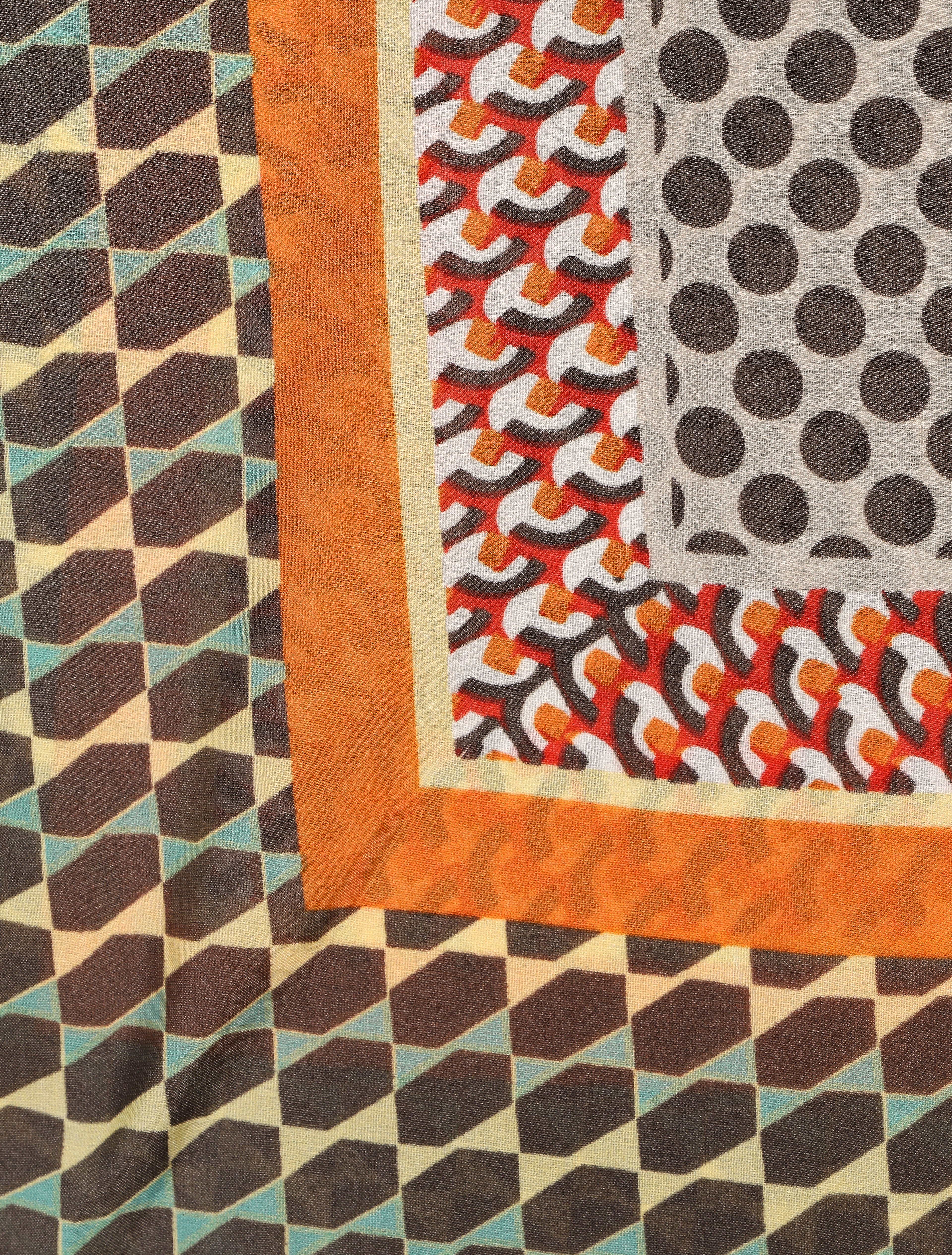 Foulard à pois en soie mélangée - Beige - 3