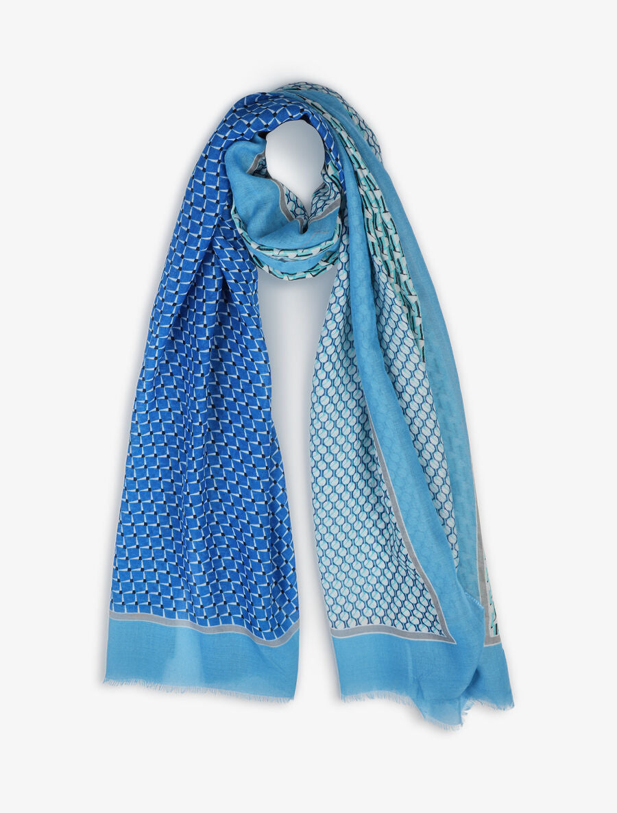 Foulard imprimé mosaïque - Bleu - 4