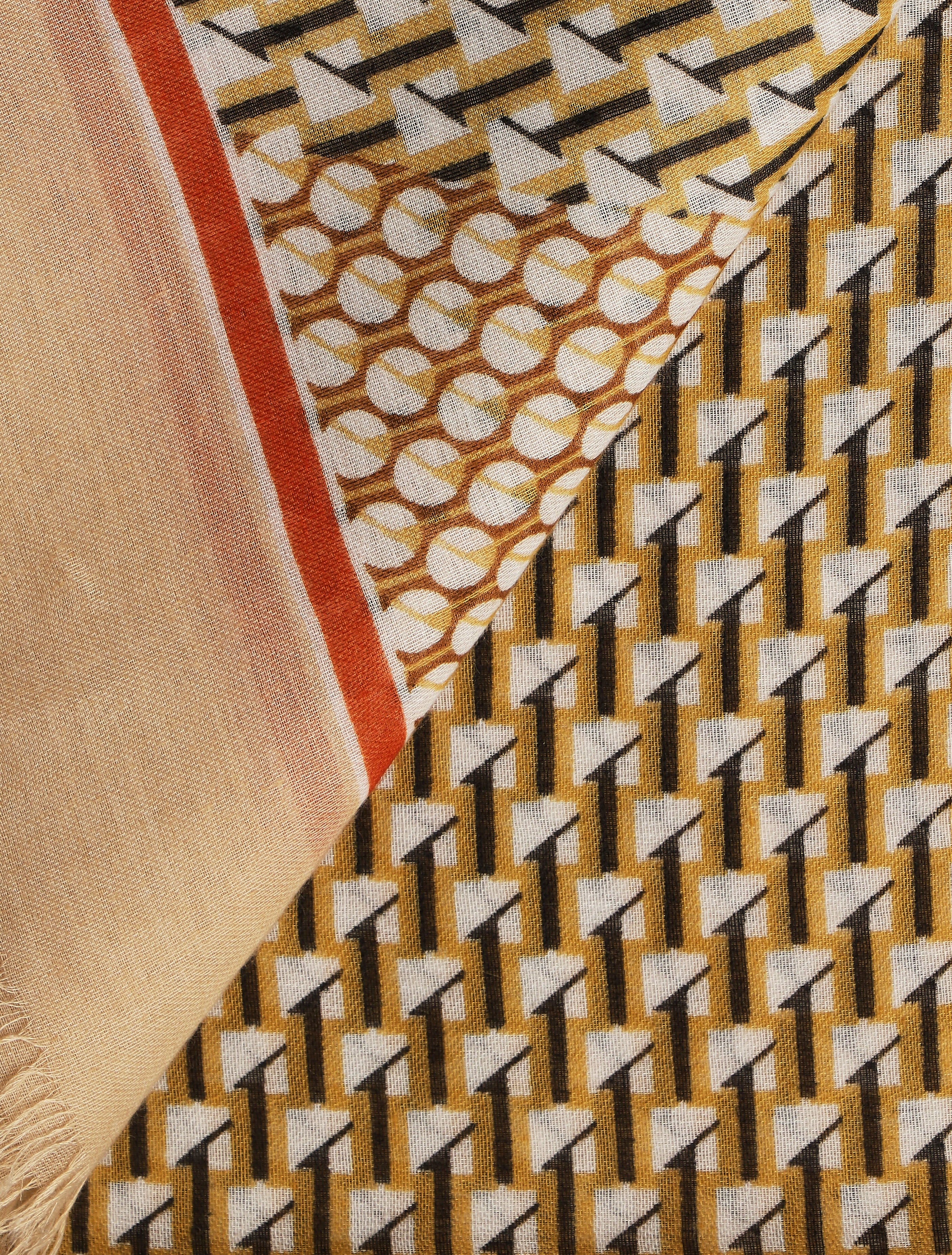 Foulard imprimé mosaïque - Beige - 3