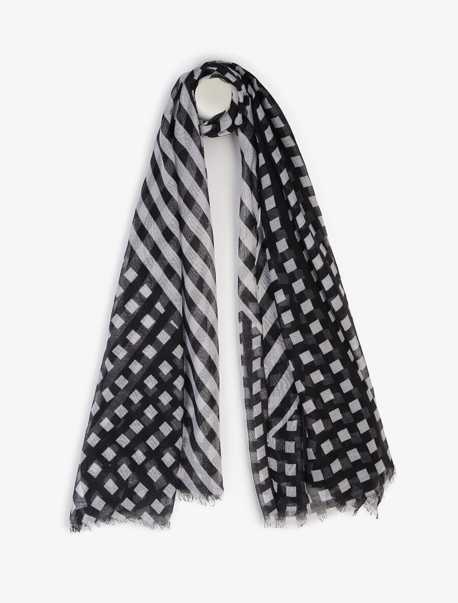 Foulard à carreaux - Noir/blanc - 1