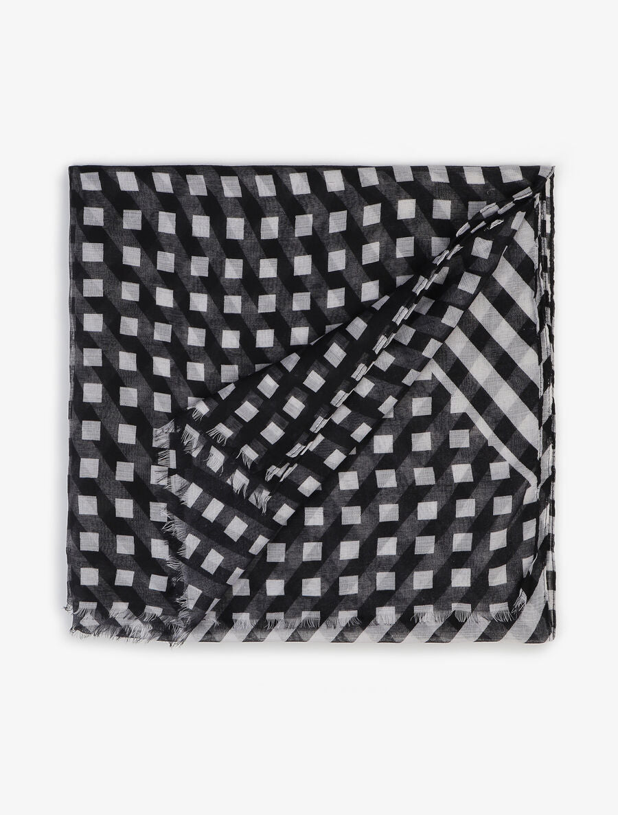 Foulard à carreaux - Noir/blanc - 2