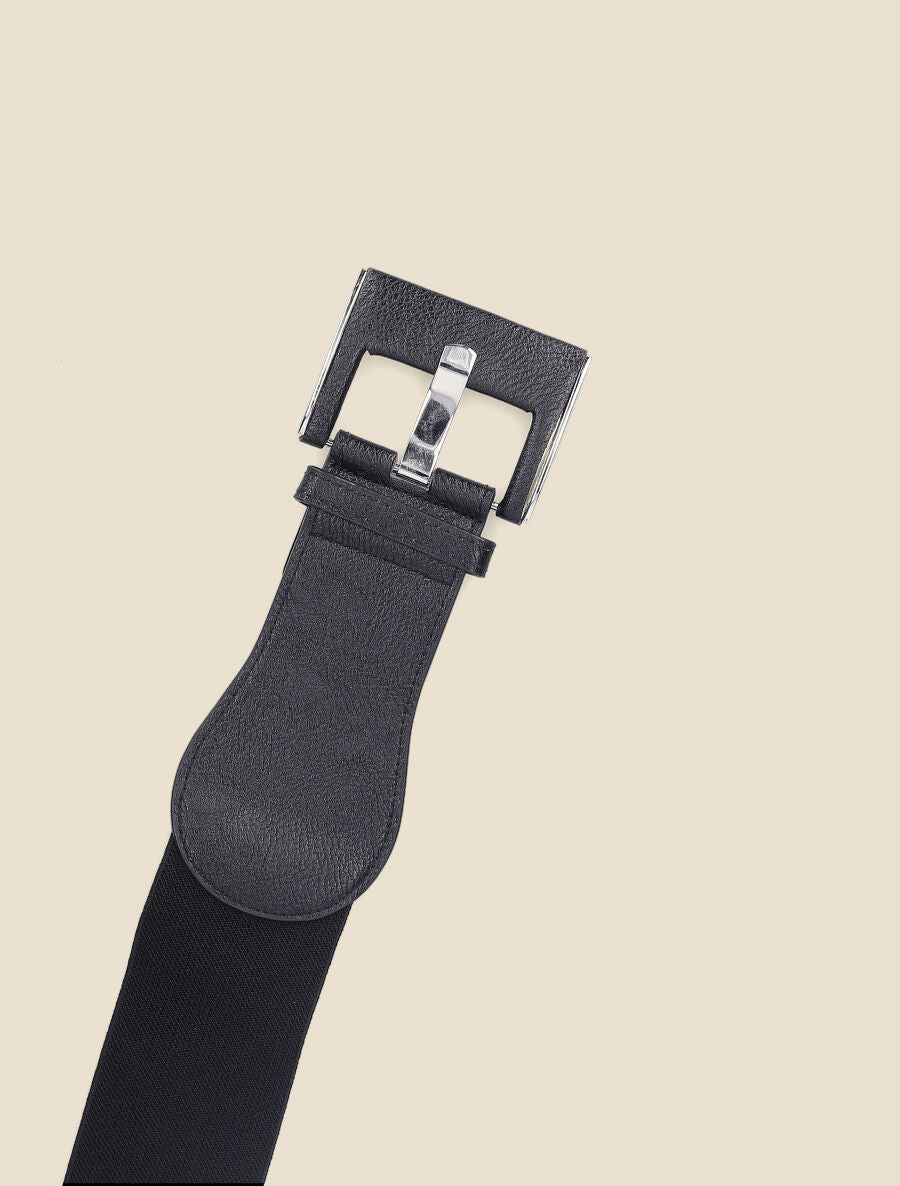 Ceinture à grosse boucle carrée - Noir - 2