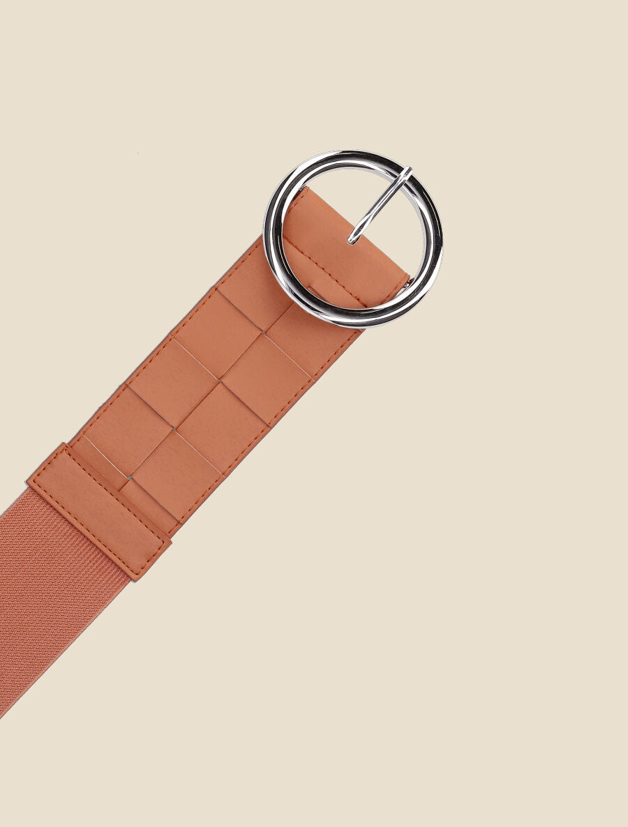 Ceinture tressée à boucle ronde - Orange - 2