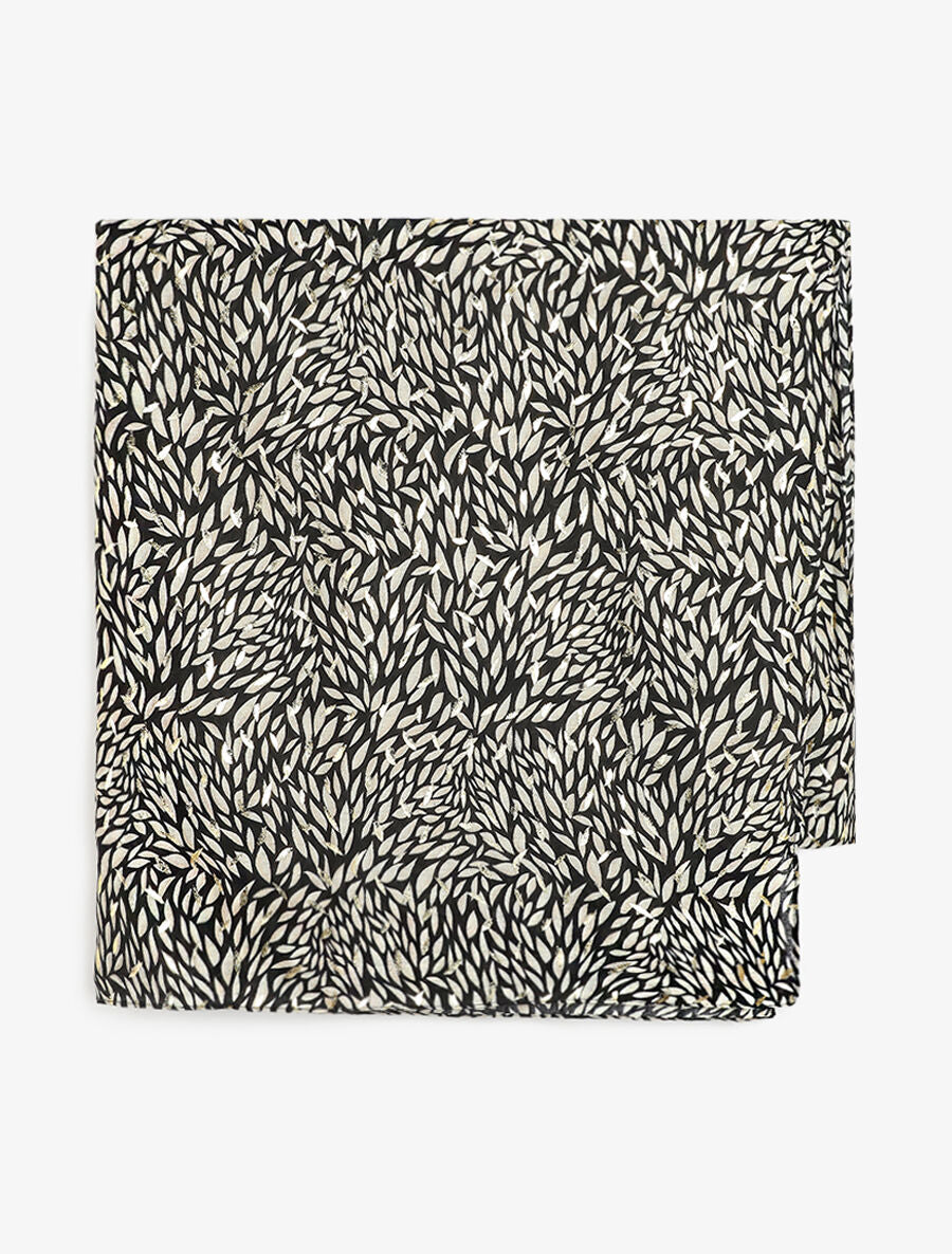 Foulard à imprimé feuilles irisées - Beige - 2