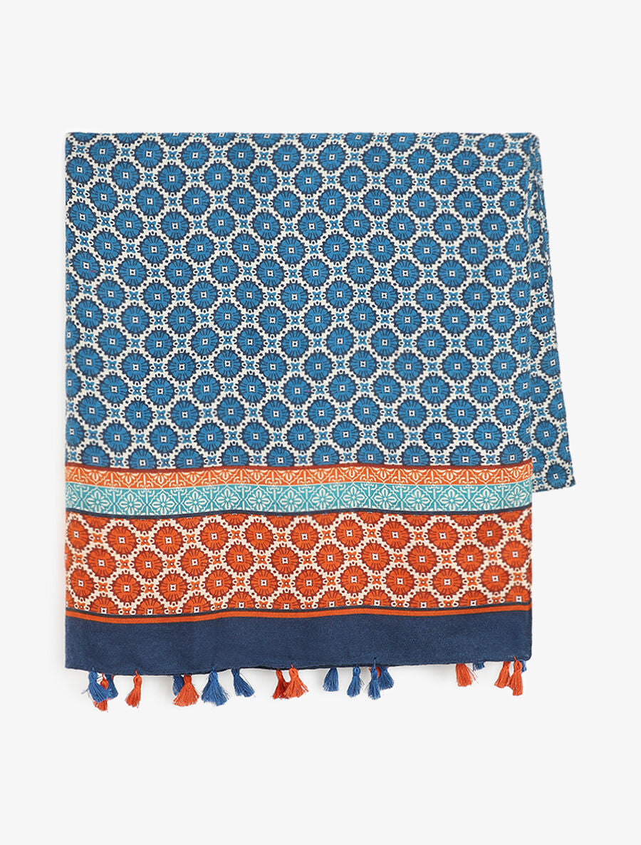 Foulard à imprimé mosaïque - Marine - 2